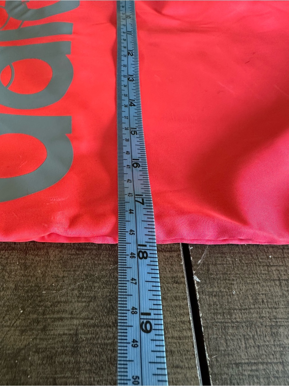Adidas Drawstring Backpack Gym Sack Coral Pink Gray Cinch Bag Zipper Pocket - Picture 8 of 16